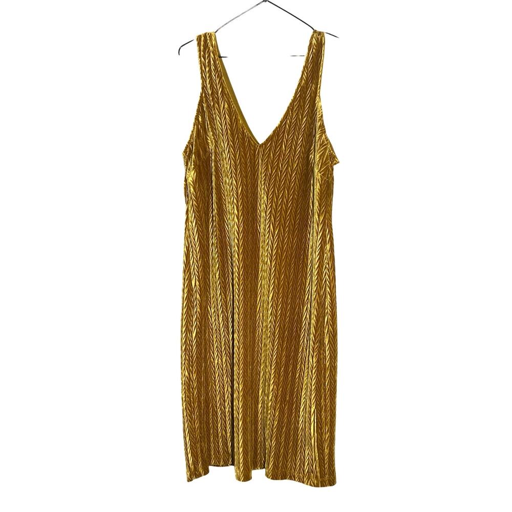 Anthropologie The Odells Golden Velvet Midi Dress Sz S Boho, Event, Party